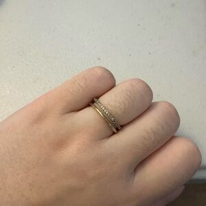 Gold Ring with Diamond Band